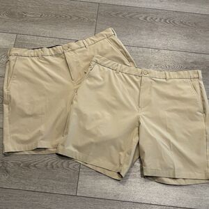 Mizzen & Main Performance Shorts Helmsman Lot (2) Beige Mens 38 X 8 Golf Preppy